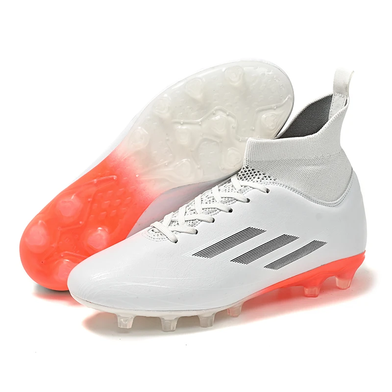 Super Lightweight Football Boots FG Soccer Shoes Mesh Surface Breathable Soccer Shoes No Lace-up Sneakers TF Spiked shoes 30-45