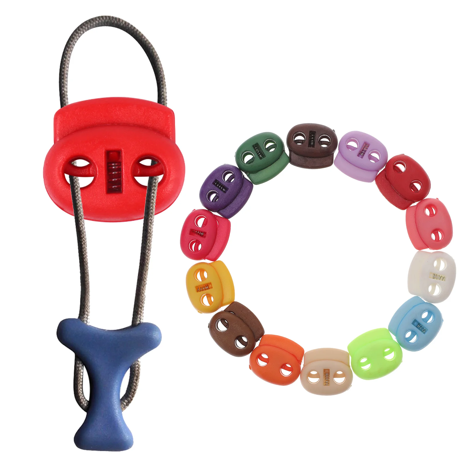 

Cord Spring Lock Buttons Diybutton Stopper Oval Fastener Cordlock Sewing Stoppers Drawstring Paracord Hole Double Drawstrings