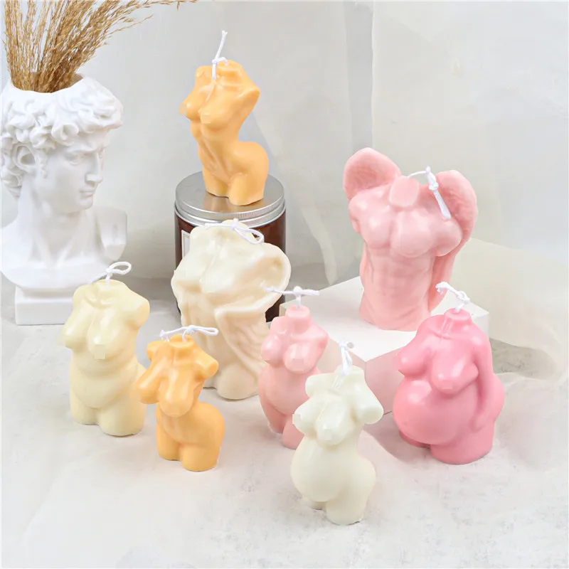 

New Body Angel Woman Candle Silicone Mold DIY Pregnant Woman Man Candle Making Resin Soap Mold Gifts Craft Supplies Home Decor