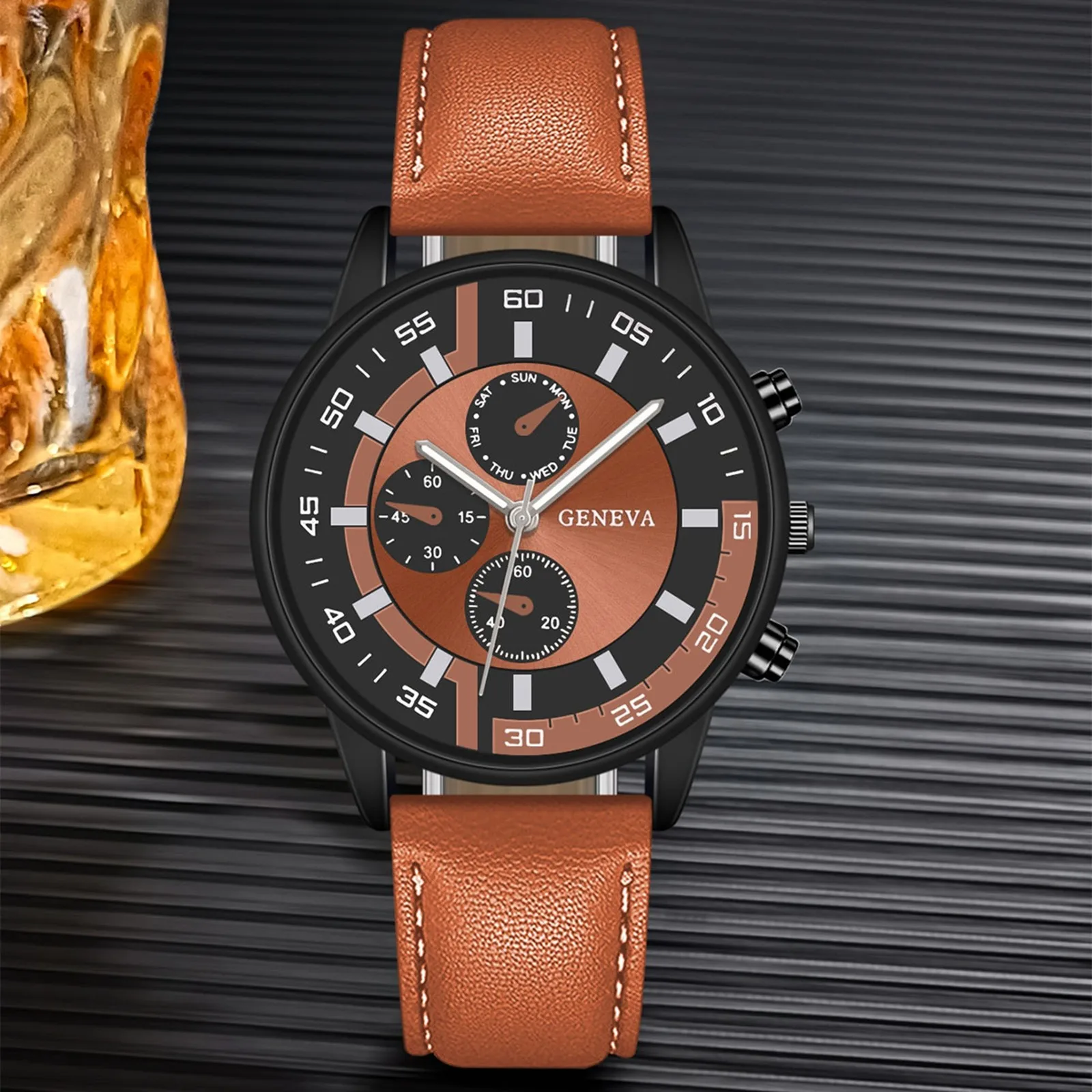 

Watch For Men 2023 New Leather Waterproof Luxury Quartz Watch Graduated Wristwatch Belt Men'S Watch GüMrüKsüZ Vergisiz üRüNler