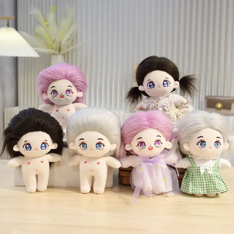 20cm Kawaii IDol Doll Anime Plush Star Dolls Stuffed Customization Figure Toys Cotton Baby Plushies Toys Fans Collection Gift