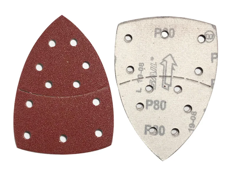

40/60/80/120/180 8 Pieces Each 40 Pieces In Total Triangular Back Velvet Sandpaper 152*105 11-hole Separable Sandpaper Set