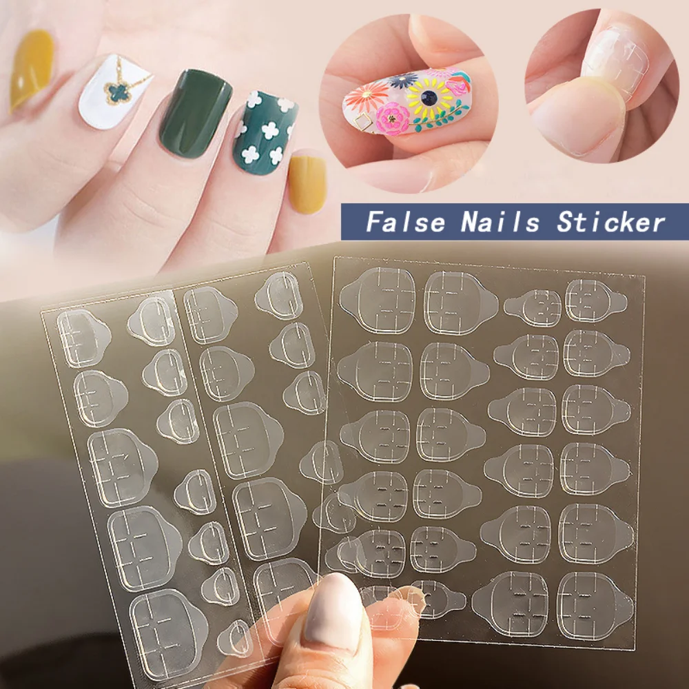 

120pcs/5sheet Clear Transparent Seamless Fake Nails Full Coverage False Nails Tips Short T-shaped Water Drop Full Nails Sticker