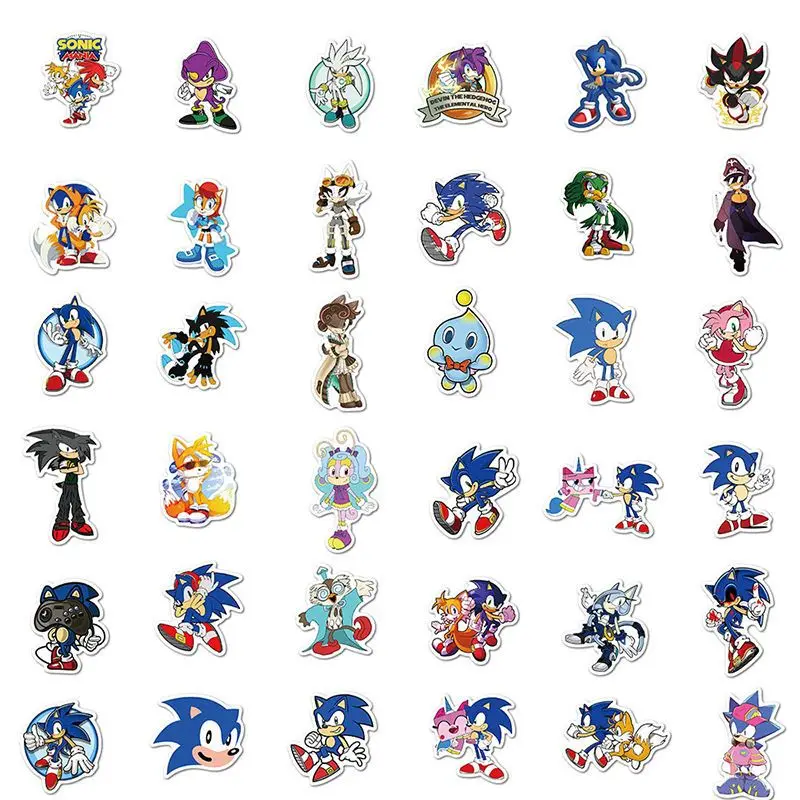 

Cartoon Graffiti Stickers Sonic The Hedgehog High-value Creative Peripheral Water Cup Trolley Case Decoration Waterproof Sticker