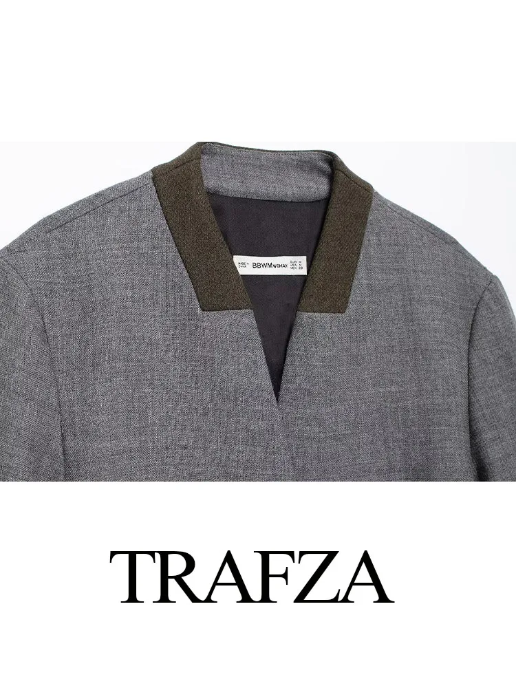 Женский блейзер с длинным рукавом и V-образным вырезом