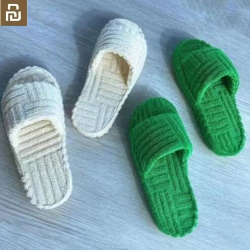 

Youpin 2022 women new Luxury brand thick soled warm furry women's shoes embossed cotton drag outdoor all match casual slippers