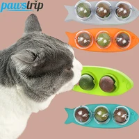3pcs healthy cat catnip toys ball snack candy nutrition energy kitten molar teething toy 360 rotated catnip toys for cats