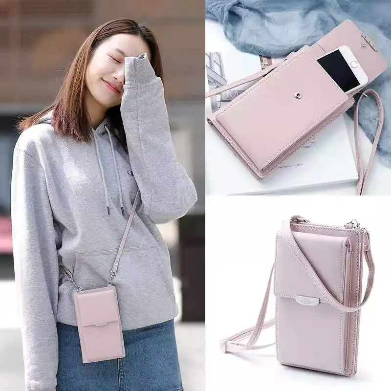 Small Crossbody Cell Phone Purse for Women, PU Leather Messenger Shoulder Handbag Wallet Credit Card Holder Coin Purse Female images - 6