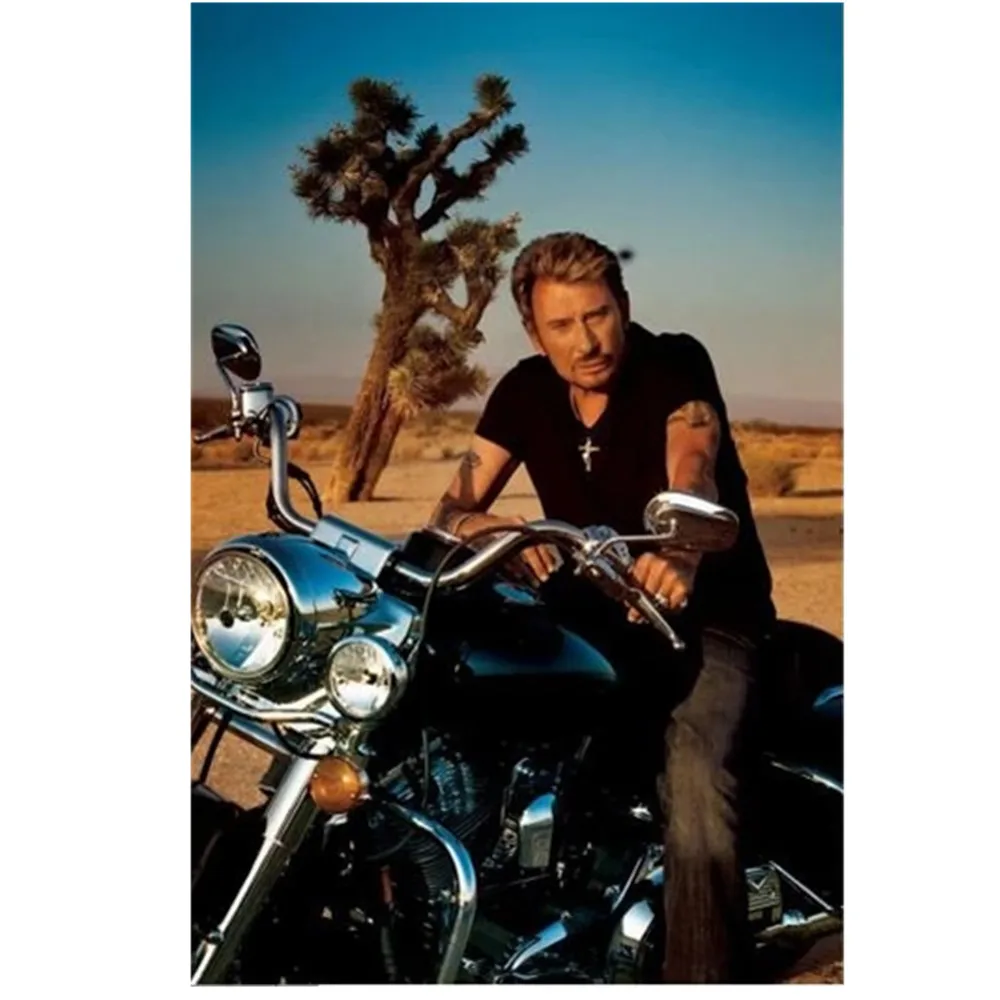 

Diy 5D Diamond Painting Johnny Hallyday Motorbike Rhinestones Picture Mosaic Full Diamond Embroidery Cross Stitch Set Home Decor