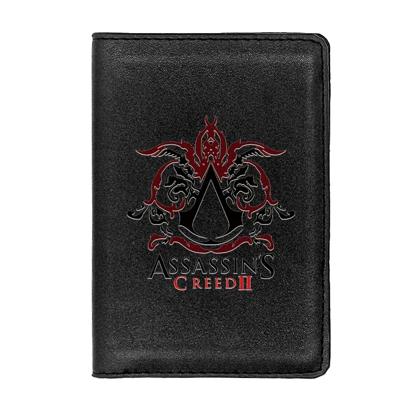 

Mysterious Assassin Symbol Printing Pu Leather Passport Cover Men Women Holder ID Credit Card Case Travel Passport Wallet