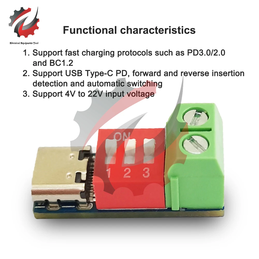 USB Type-C PD приманка модуль PD2.0/3 0 BC плата Быстрая зарядка до 20 в высокоскоростное