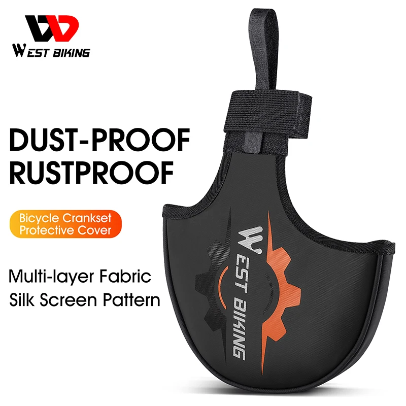 WEST BIKING Bike Crankset Guard Waterproof Dustproof Chainring Protector Cover Pad MTB Road Bicycle Chainwheel Sprockets Cover