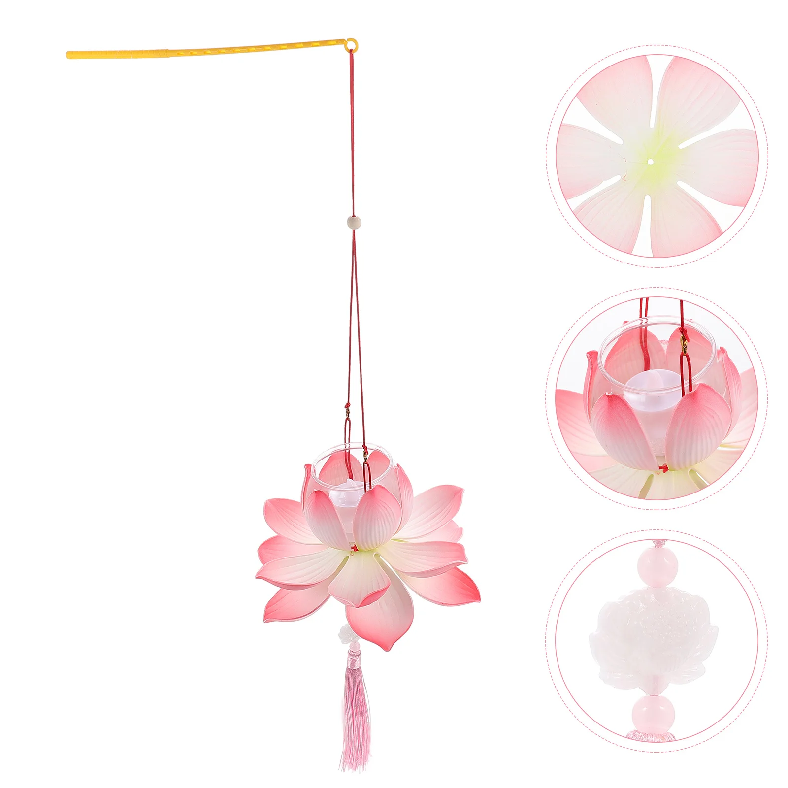 

Hand Decor Lotus Lamp Festival Home Lantern Handheld Alloy DIY Handcraft Chic Lanterns Child