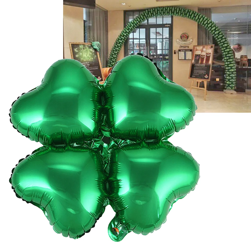 

12 Pcs Green Ballons Patricks Day Backdrop Arch Four Leaf Balloons Festival Balloon Festival Mylar Balloon