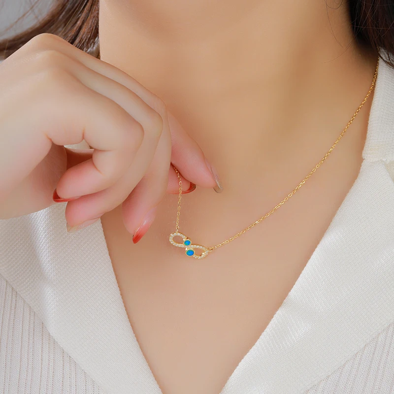 XYOP Бесконечные классические картины маслом Элегантное ожерелье с серебряным