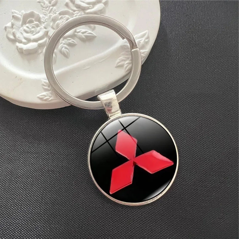 

Брелок с логотипом автомобиля из сплава, подвесной держатель, аксессуары для Mitsubishi Ralliart Lancer ASX Pajero Outlander Delica EVO Grandis Galant