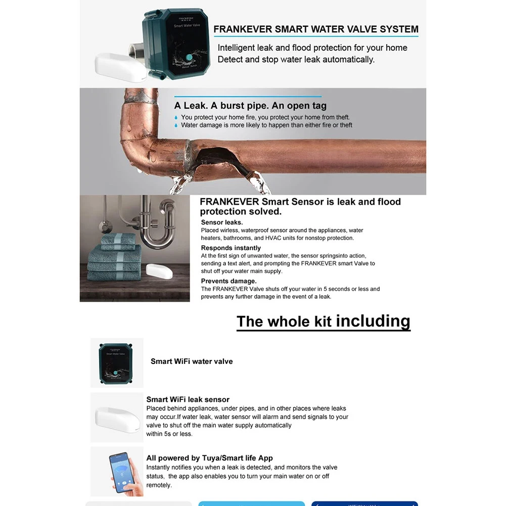 

Tuya Smart WiFi Electric Motorized Ball Valve Timer Garden Irrigation Remote Control for Google Home -Alexa(DN15)