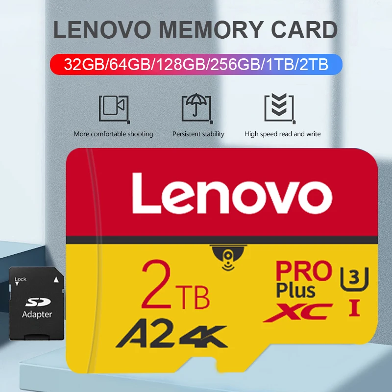 

Lenovo U3 A2 Memory Card 128GB 256GB 512GB 1TB 2TB Flash Micro TF SD Card Waterproof Cameracartão de memória For Phone Camera