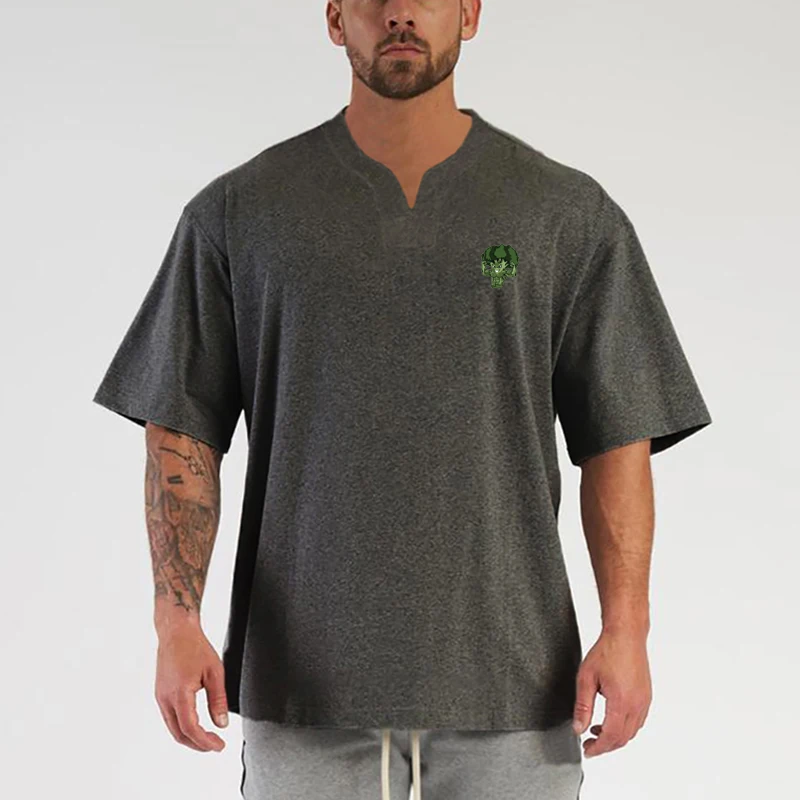

American Strong Man Loose Short-sleeved T-shirt Summer Men's Fitness Sportswear
