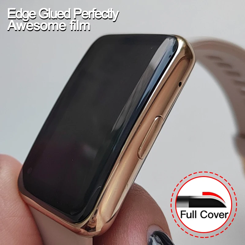 Полная изогнутая защитная пленка 30D для умных часов Huawei Watch Fit 2 мягкая Honor Band 6 7