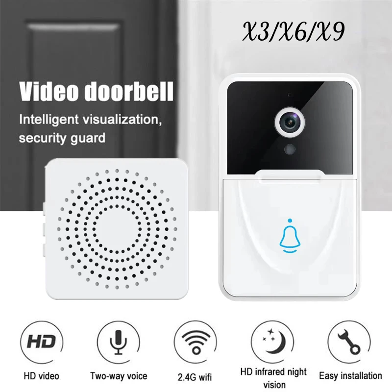 

X3/X6/X9 Smart Video Doorbell Hassle-free Video Voice Intercom Wireless WiFi Security Door Bell High-definition Security Cameras