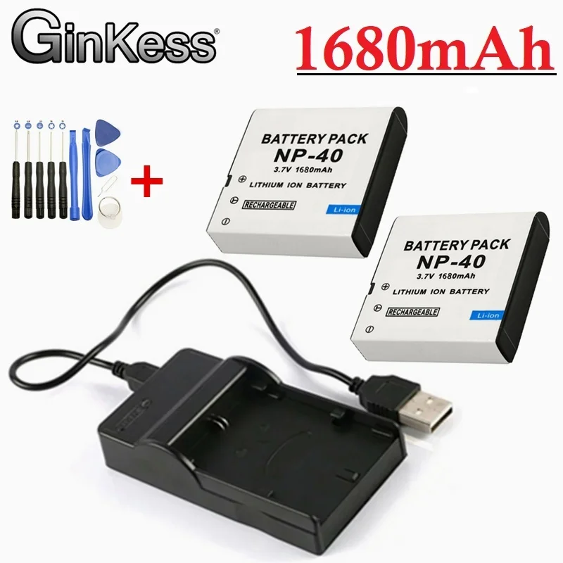 

NP-40 NP40 аккумулятор для Casio EX-Z30 Z40 Z50 Z55 Z57 Z400 Z750 Z850 FC100 KOMERY 4K камера видеокамера, зарядное устройство для NP 40 1680 мАч