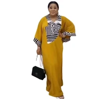 ladies traditional party african dresses for women fashion swing maxi dresses ankara robes abaya v neck puzzle summer autumn new