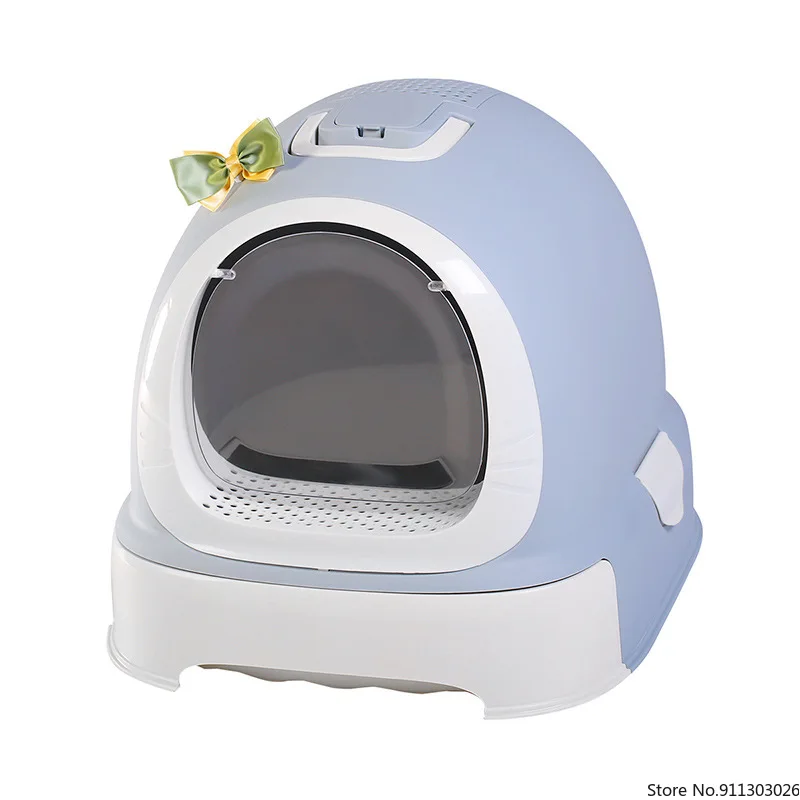 «Fully Enclosed Cat Litter Box House Splash Proof Large Space Deodorant