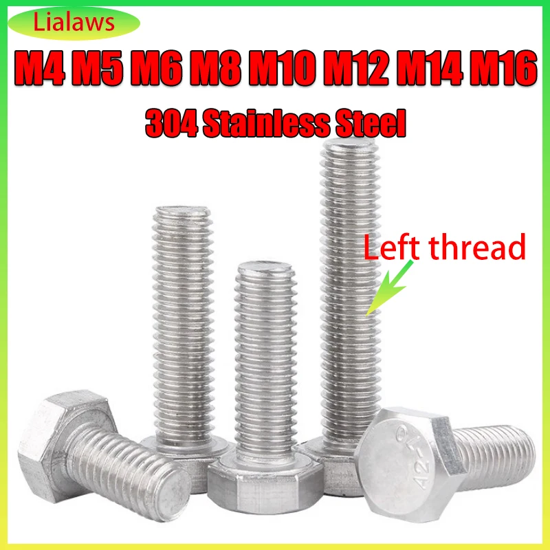 

Внешние шестигранные винты с левой резьбой M4-M16 из нержавеющей стали 304