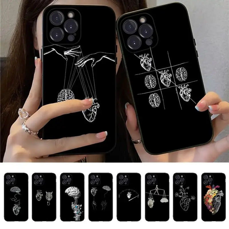 

Medical Human Organs Brain Meridian Kidney Phone Case For iPhone 14 13 12 Mini 11 Pro XS Max X XR SE 6 7 8 Plus Silicone Cover