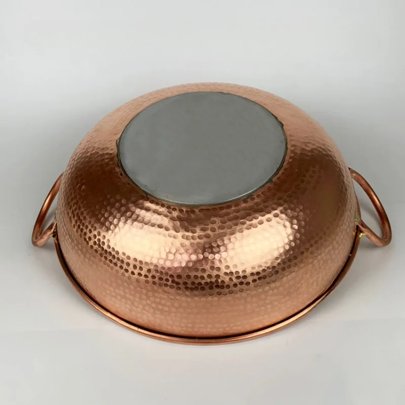 Гладкая Толстая тарелка ручной работы фиолетовая посуда с двойной ручкой 24-45 см