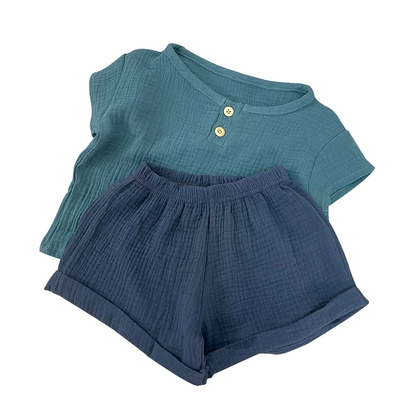 

Kids Cloth Sets Boys Ins Summer T-shirt Pants Soft Thin Solid Cotton Pullover Green/White Fashion Casual Breathable Cute Trend