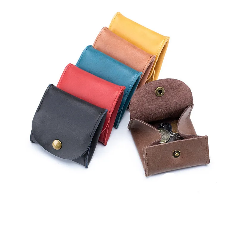 

Mini Vintage Cowhide Men's Woman Coin Purse Hasp Coin Wallet Retro Key Holder Small Money Bag Money Change Coin Pouch