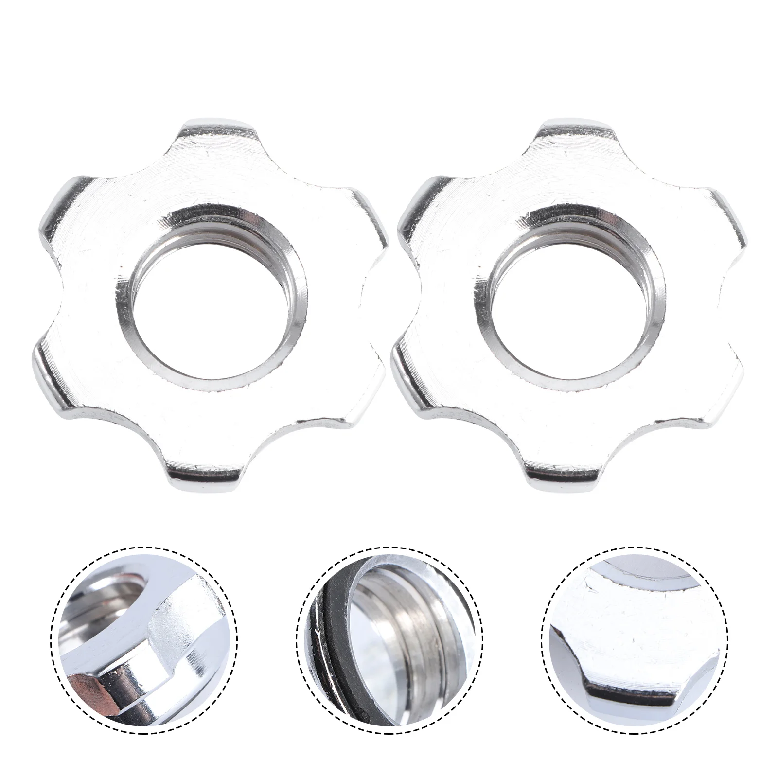 

Hex Barbell Collars Nut Screw Dumbbell Lock Bar Clamps Collar Iron Nuts Spinlock Inch Weight Cap Exercise Lifting Clampfitness