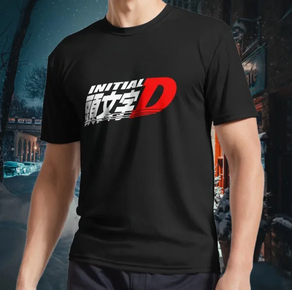 Футболка унисекс с логотипом Initial D забавный размер от S до 5XL