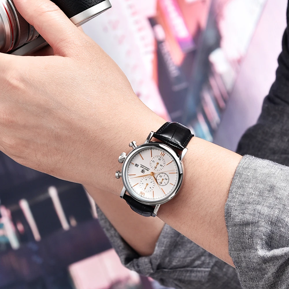 Часы-Пилот мужские Кварцевые водонепроницаемые до 50 м 41 мм |