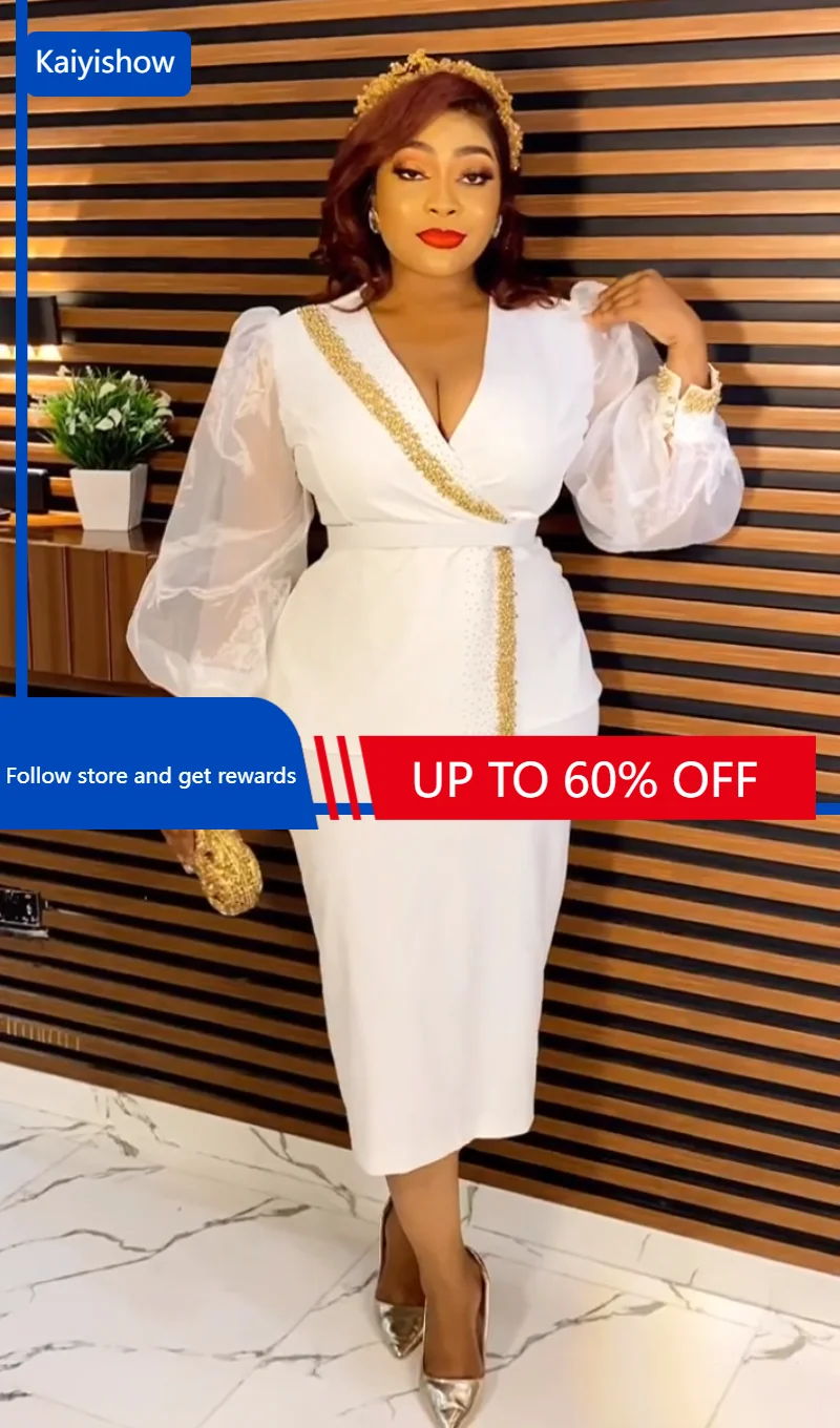 

Elegant African Dresses for Women Two Pieces Set Tops Skirts Suits Dashiki Ankara Wedding Party Gown Outfits 2023 New Robes