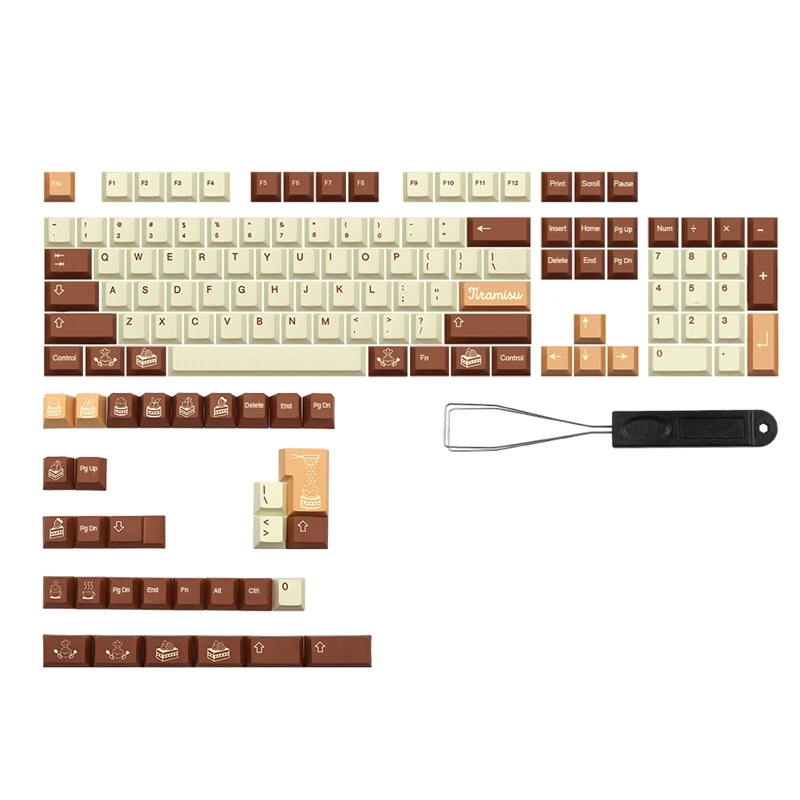 

136 Key GMK Tiramisu Keycap Pbt For Cherry Profile Keycap Dz60/RK61/64/Gk61/68/84/87/96/980/104/108 Mechanical Keyboard