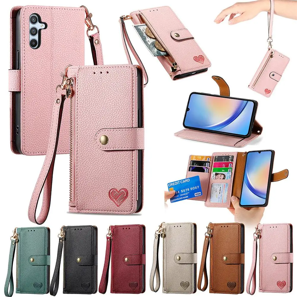 

Wallet Anti-theft Leather Case For Samsung Galaxy M13 M14 M23 M32 M33 M52 M53 M54 F14 F23 F52 A12 M12 A23 Zipper Wallet Cover