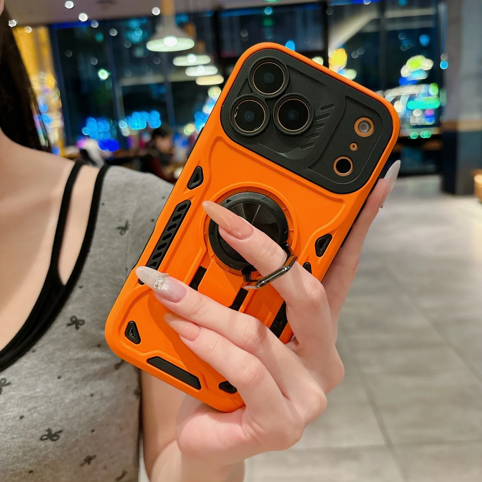 Роскошный чехол-держатель для iPhone 18 Pro Max 17 16 Plus 15 14 13 12 11 с кольцом, ударопрочный, тонкий, со скрытой подставкой (art.: 3920dc59068b6) - 3920dc59068b6
