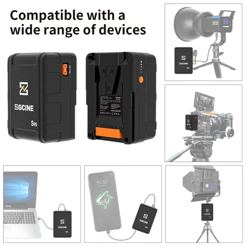 ZGCINE ZG-S95 6600 мАч V Mount Батарея V Lock Литий-ионная аккумуляторная батарея PD Быстрая зарядка для DSLR-камеры Видеосветильник Смартфон