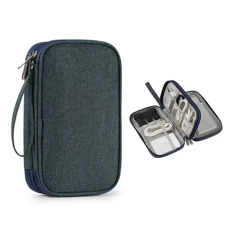

Дорожный органайзер, аксессуары для электроники, сумка для переноски, портативные водонепроницаемые двухслойные универсальные сумки для хранения кабельных проводов