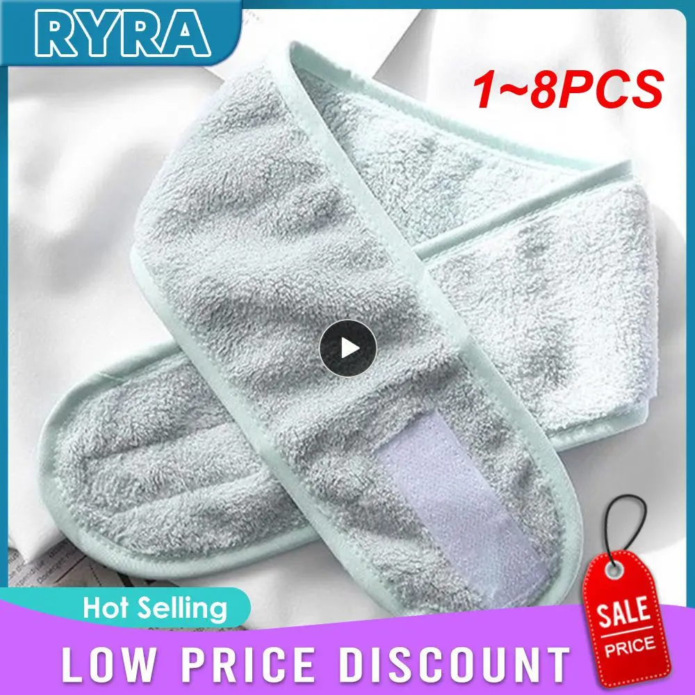 

1 ~ 8 шт., женские повязки на голову для йоги, спа, душа, макияжа, мытья лица, косметическая повязка, Регулируемые широкие повязки для волос, женский макияж