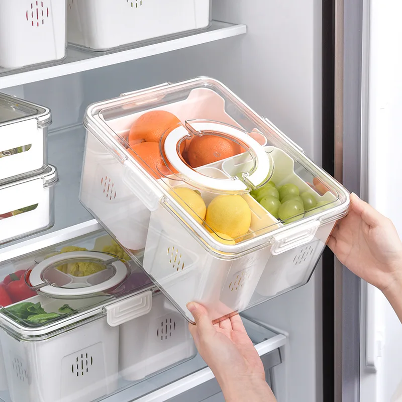 

Контейнер для хранения в холодильнике, контейнер для хранения пищевых продуктов, овощей, замороженная кухонная бытовая упаковка, упаковочная коробка для сортировки, сушилка