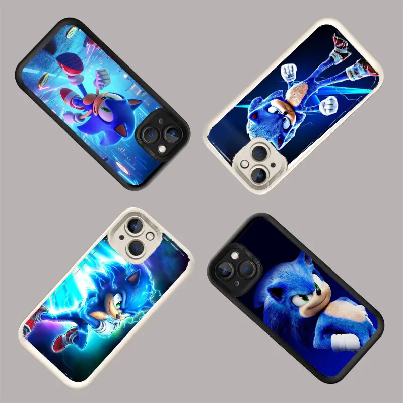 Фото WR-63 Белый ступенчатый чехол из ТПУ Sonic the Hedgehog для iPhone 11, 12, 13, 14, 15, Mini Pro Plus Max №3