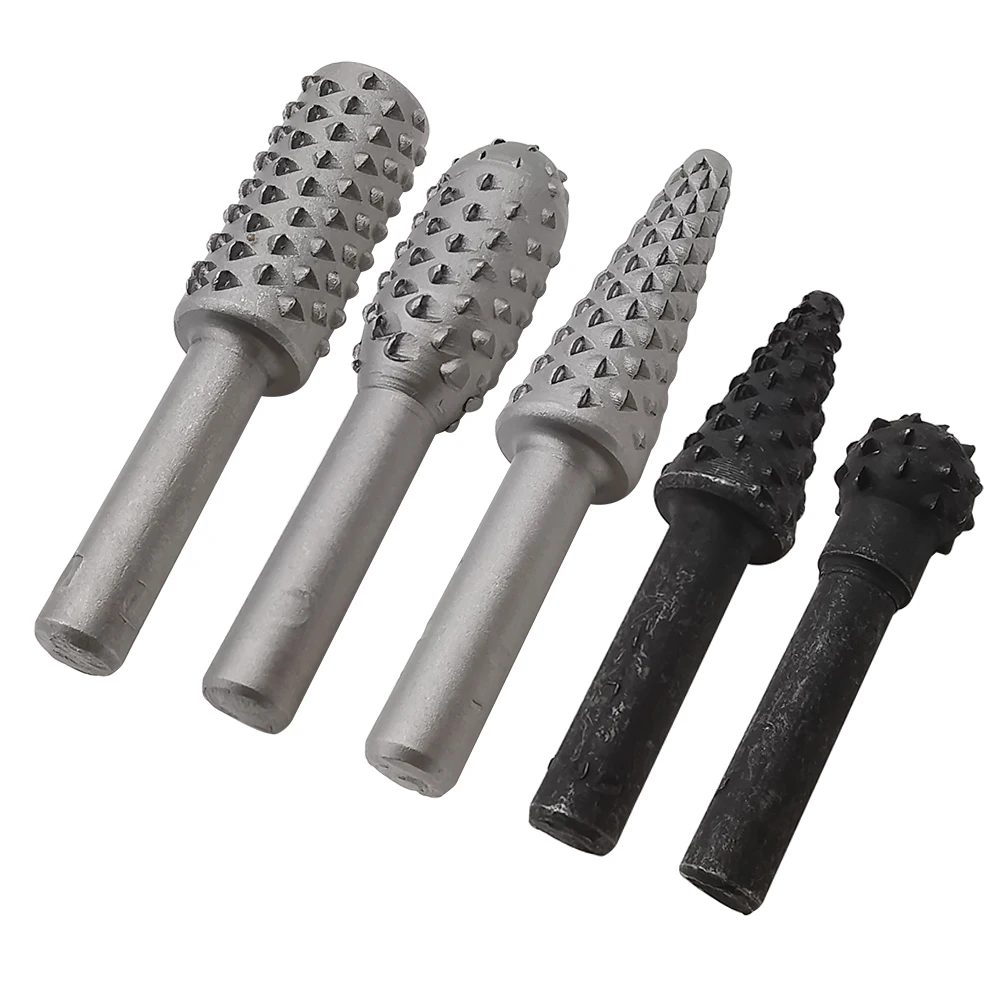 

5 шт. вращающиеся напильники Burr Drill 1/4 "Вращающиеся напильники Burr DIY дрель электрическая вращающаяся шлифовальная головка напильник бит для деревообработки инструмент для резьбы