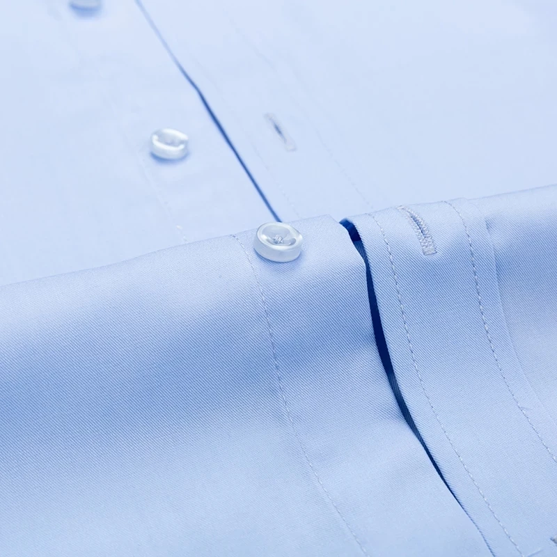 Stretch Anti-Wrinkle Men's Dress Shirt Long Sleeve Bamboo Fiber For Men Shirts Formal Social Camisas White Shirts without Pocket