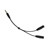 3 5mm stereo audio male to 2 female headset mic trrs y splitter cable adapter 1 female to 2 male connected cord to laptop pc