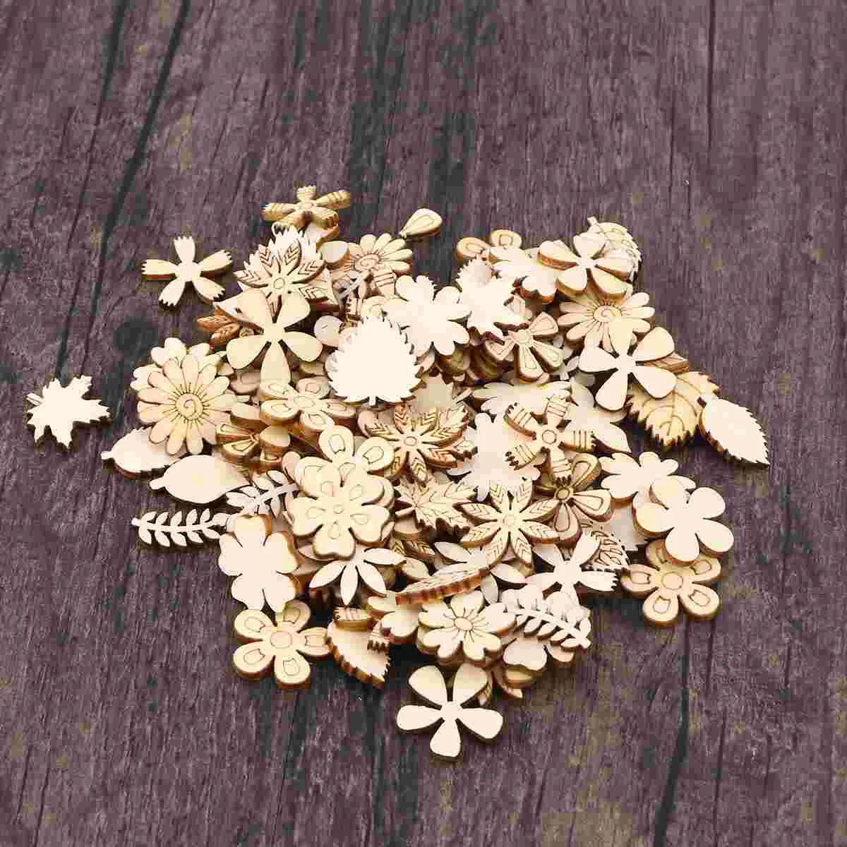 

Wooden Slice Wood Crafts Craft Embellishments Diy Dercoration School Wedding Home Scrapbooking Cutout Natural Leaves Flower