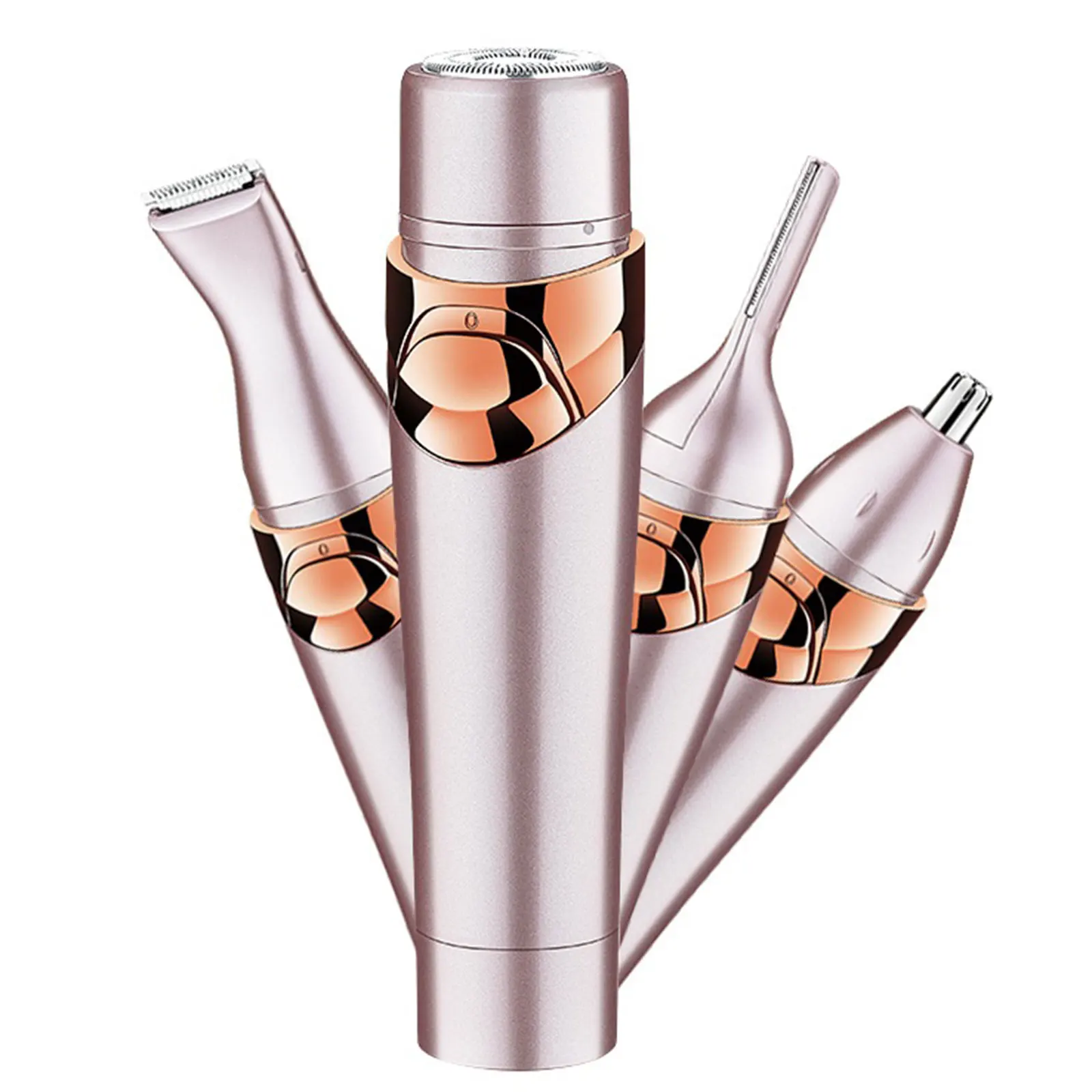 

4 in 1 Women Electric Shaver Rechargeable Lady Nose Eyebrow Trimmer Face Body Leg Bikini Hair Remover Waterproof Shaving Razor